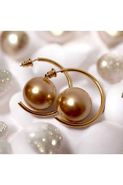 ÜMRANİKA JEWELLERY Gold Detaylı Dore İnci Küpe