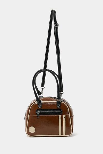 Madamra Tan Women's Retro Bowling Hand and Shoulder Bag