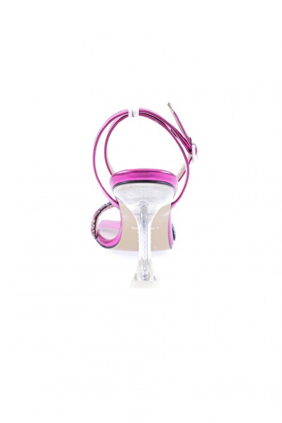 DGN 5161-23Y Women's Silver Stone Ankle Strap Heeled Shoes