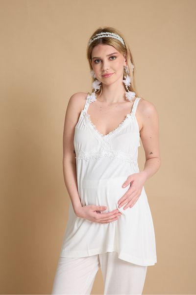 venera Elegant Elegant Venera Pajama Set Maternity Lace Details