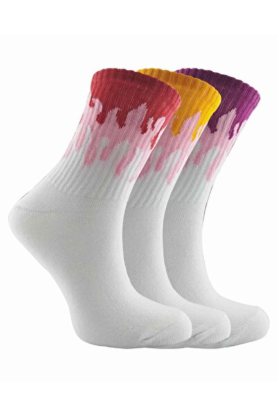 modasocks 3'lü Alev Desenli Kolej Çorap