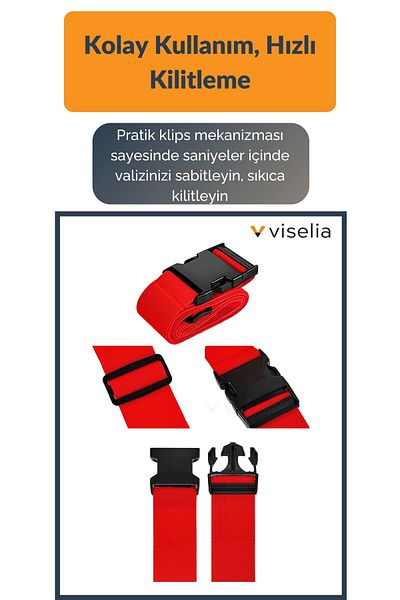 Viselia Ζώνη ασφαλείας βαλίτσας με ρυθμιζόμενο μέγεθος πόρπης ζώνης ασφαλείας βαλίτσας 2 τεμάχια πράσινο-κόκκινο