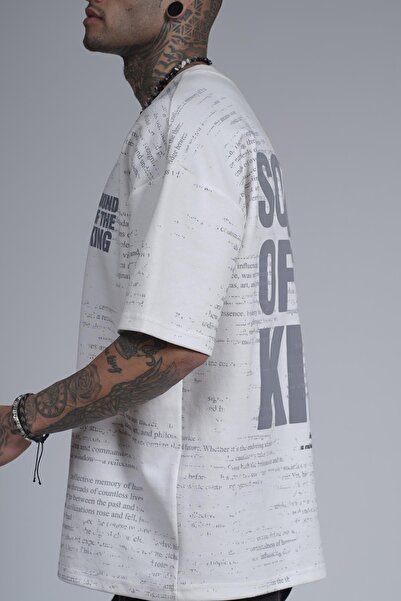 king brich Μπλουζάκι με λαιμόκοψη με σιλικόνη με λεπτομέρεια Unisex Oversize Fit