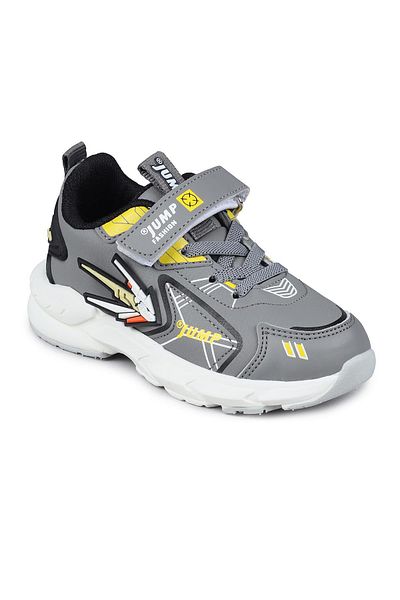 Jump 26982 Velcro Gray - Yellow Unisex Kids Sneaker Casual Sneakers