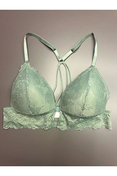 Top Step Kadın mint yeşil Destekli Önden Klipsli Sırt Detaylı Yarım Bralet Te...