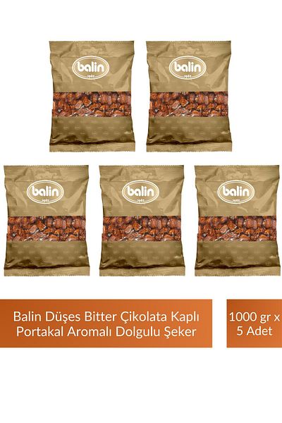 Kahve Dünyası Balin Duchess Chocolate Covered Orange Flavored Hard Candy 1000 g X 5 Pieces