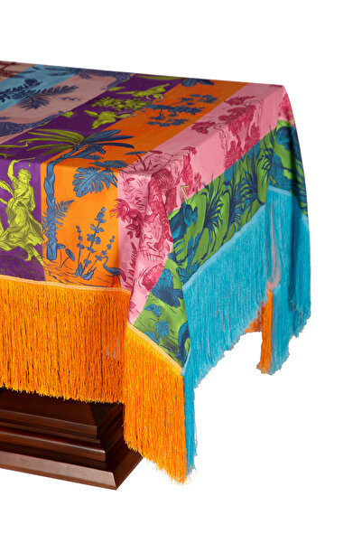 NOCCASA Püsküllü Özel Tasarım Dekoratif  Masa Örtüsü