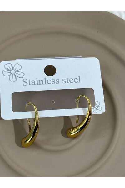 stainles steel Çelik Gold Küpe