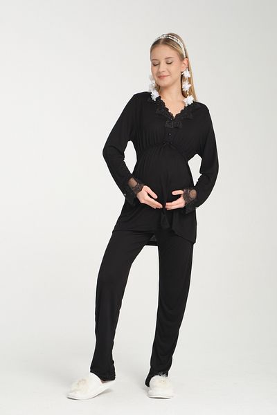 venera Elegant Elegant Venera Pajama Set Maternity Lace Details