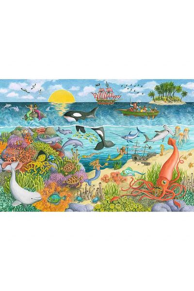 RAVENSBURGER Puzzle Pirati Si Sirene, 2X24 Piese