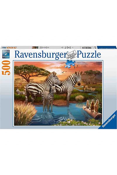 RAVENSBURGER Puzzle Zebras in Water, 500 Pieces
