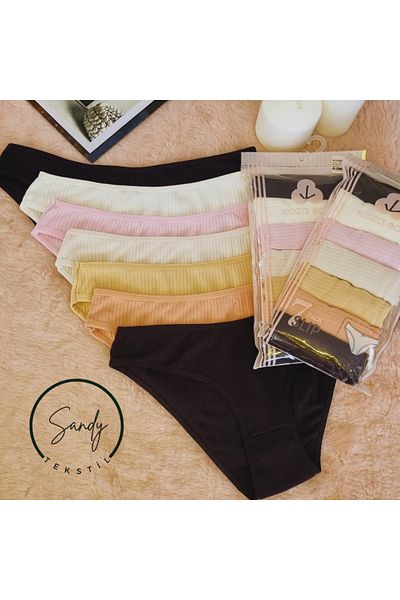 Koza soft Women's Cotton Flexible Ribbed Slips 7 Pack Colorful