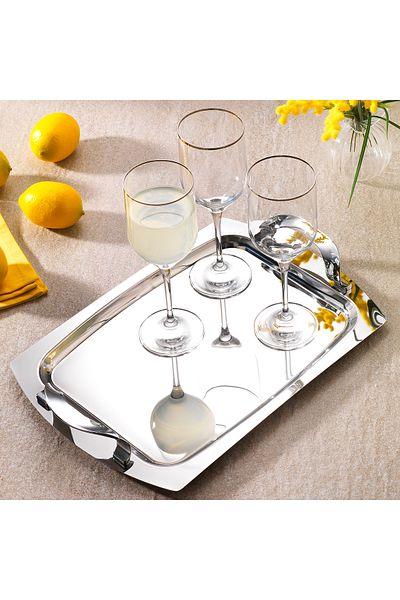 Schafer Ottoman Medium Steel Tray 1 Piece-Silver