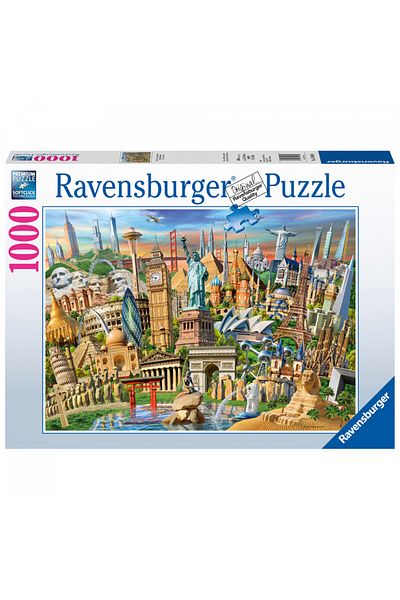 RAVENSBURGER Tourist Attractions Puzzle, 1000 Pieces