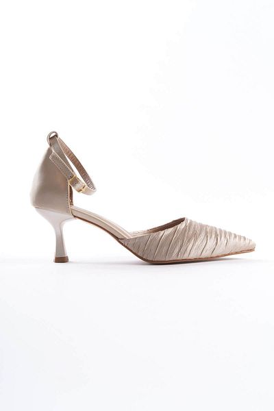 ripuvainen Women's Satin Heeled Shoes - Skin