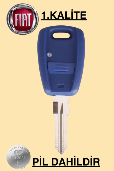 AlGeliyo Fiat Doblo Egea Albea Punto Bravo Stilo 1 Butonlu Mavi Anahtar Kabı ...