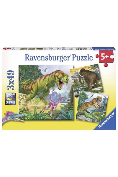 RAVENSBURGER Dinosaur puzzle, 3x49 pieces