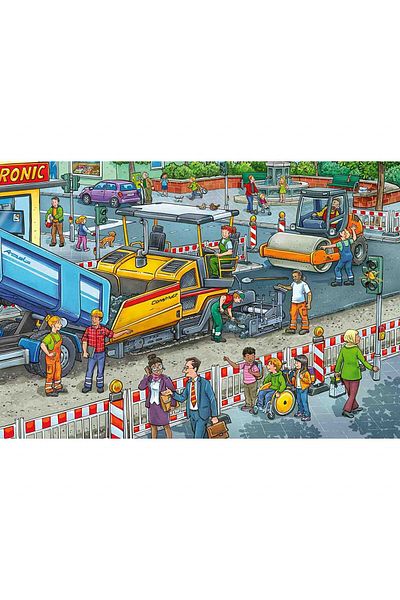 RAVENSBURGER Street Construction Puzzle, 2X12 Pieces