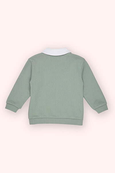 Panço Erkek Bebek Yakalı Yeşil Sweatshirt