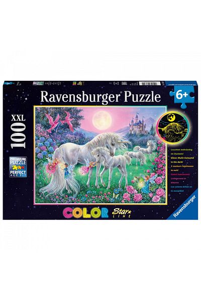 RAVENSBURGER Puzzle Unicorni La Lumina Lunii, 100 Piese Starline