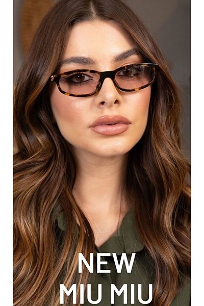 Miu Miu Women Uv400 Sunglasses Brown Clear Lens and Bone Frame