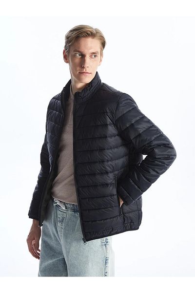 LC Waikiki Lcwaikiki Classic Navy Blue Standard Fit Stand Collar Men's Puffer Coat
