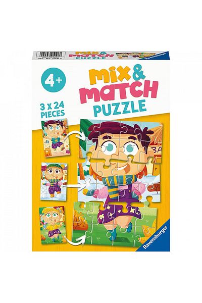 RAVENSBURGER Puzzle Mix&Match Colorful Clothes, 3X24 Pieces