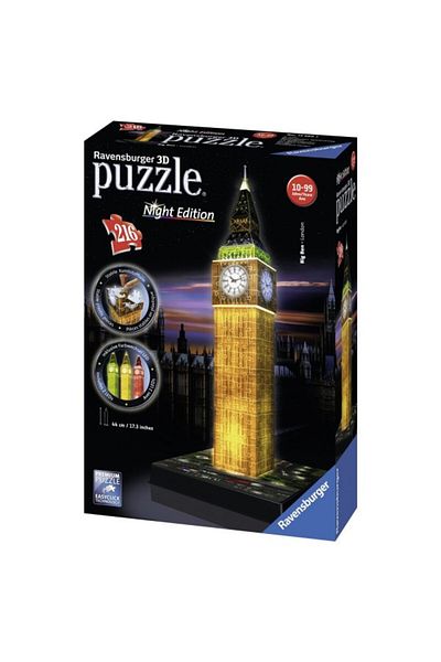 RAVENSBURGER 3D Puzzle Big Ben, Luminous Edition, 216 Pieces