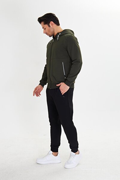 Marco Ferry Βαμβακερή κουκούλα ανδρική φόρμα χακί 5746-H