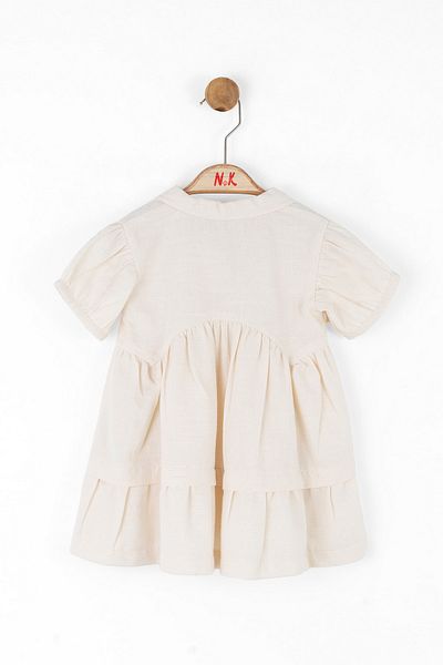 nk kids Φυσικό βαμβακερό κέντημα Λεπτομερές εορταστικό καλοκαιρινό φόρεμα για κορίτσια