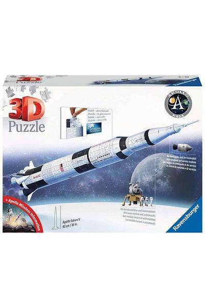 RAVENSBURGER Ravensburger 3D Puzzle, Apollo Saturn V 440 Pieces