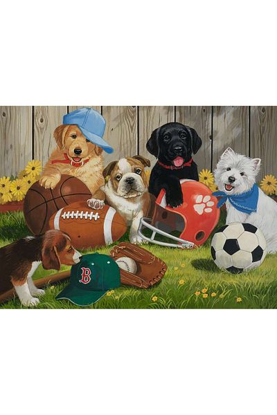 RAVENSBURGER Puzzle Sports Puppies, 200 Pieces