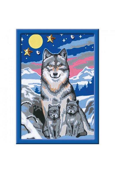 RAVENSBURGER Painting by numbers - Wolf Family