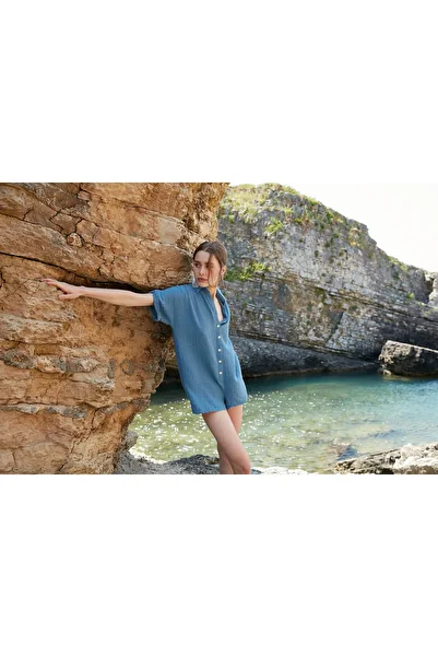 Handarte Nature Blue Muslin Jumpsuit