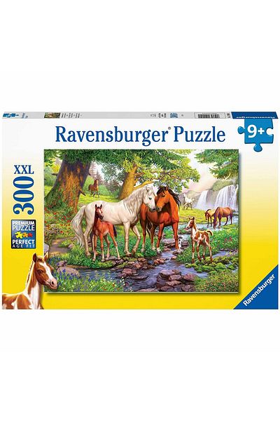 RAVENSBURGER Horse Family Puzzle on the River, 300 Pieces
