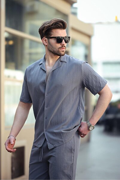 Madmext Smoked Men's Shirt Shorts Set 5956