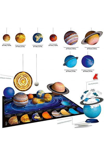 RAVENSBURGER 3D Puzzle Solar System, 27/54/72/108 Pieces
