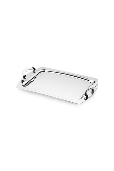 Schafer Ottoman Medium Steel Tray 1 Piece-Silver