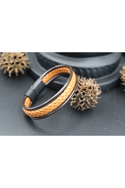 magıcgrange Genuine Leather Men's Bracelet - Special Design and Gift Style