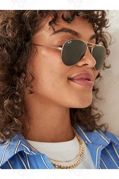 Ray-Ban Purple Optic Rb3025 "Aviator" L0205 (58 You) Yellow Frame, Green Glass Drop Unisex