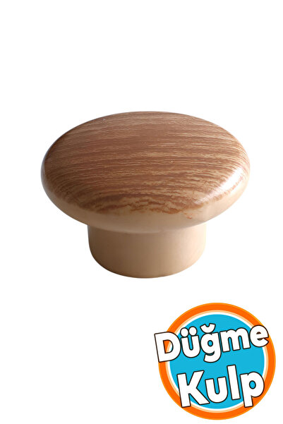 NZB Mobilya Düğme Kulp Açık Ceviz Renk Mutfak Dolap Dolabı Çekmece Kulpu Kulbu Plastik Tek Vida