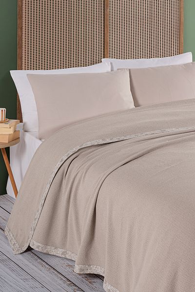 Evim 100% Cotton Beige Cover Set Double - 200X220 cm