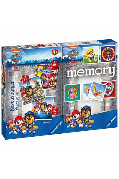 RAVENSBURGER Puzzle + Memory Game Paw Patrol, 25/36/49 Pieces