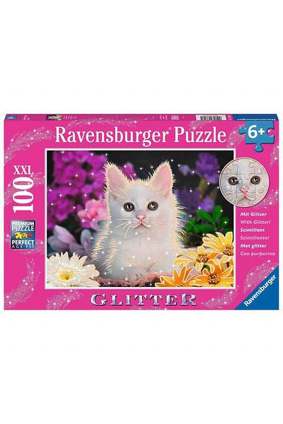 RAVENSBURGER Glitter Puzzle Kitty, 100 Pieces