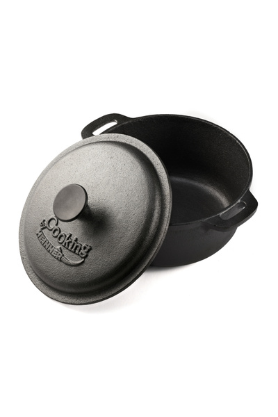 Heinner PURE CAST IRON PAN + LID 24x10.8CM, 3.8L, COOKING BY
