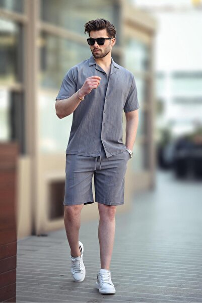 Madmext Smoked Men's Shirt Shorts Set 5956