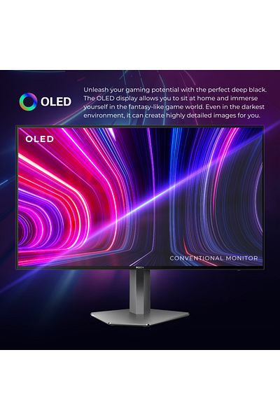 Aoc AGON PRO AG276QKD - شاشة ألعاب OLED مقاس 27 بوصة QHD بمعدل تحديث 480 هرتز ووقت استجابة 0.03 مللي ثانية ومنفذ HDMI 2.1 - أسود