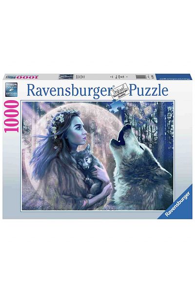 RAVENSBURGER Puzzle Woman With Wolves, 1000 Pieces