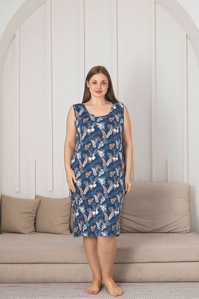 Asel Plus Size Ultrasoft Lycra Combed Cotton Dress