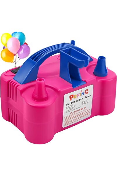 AWH مضخة بالونات كهربائية، آلة نفخ البالونات مع أداة ربط البالونات وفوهة مزدوجة